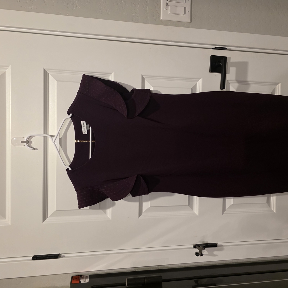 Calvin Klein Purple Flutter Sleeve Sheath Dress